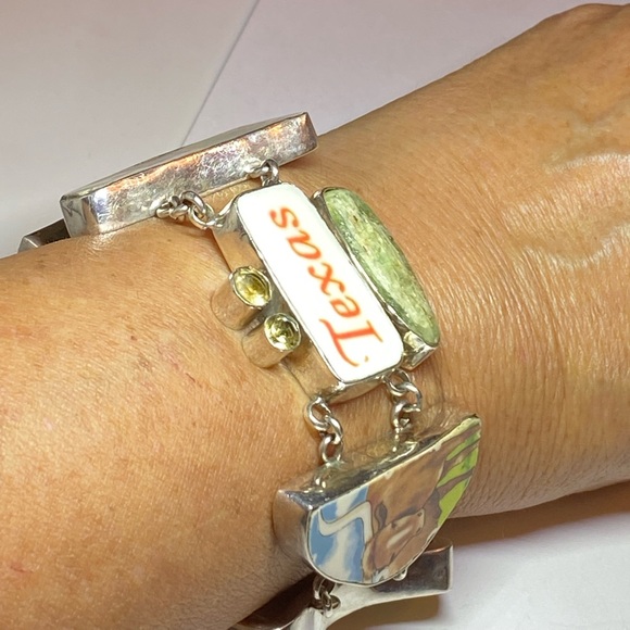 Texas Citrine Sterling Silver Toggle Bracelet - Picture 6 of 14